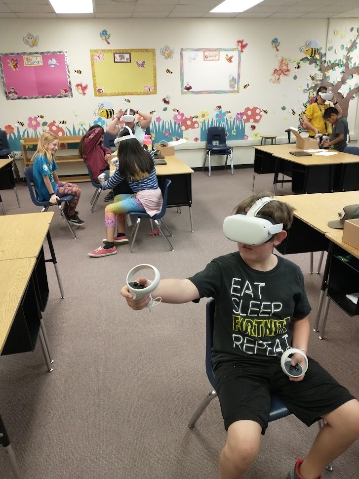 students using Oculus Quest 2 in classroom